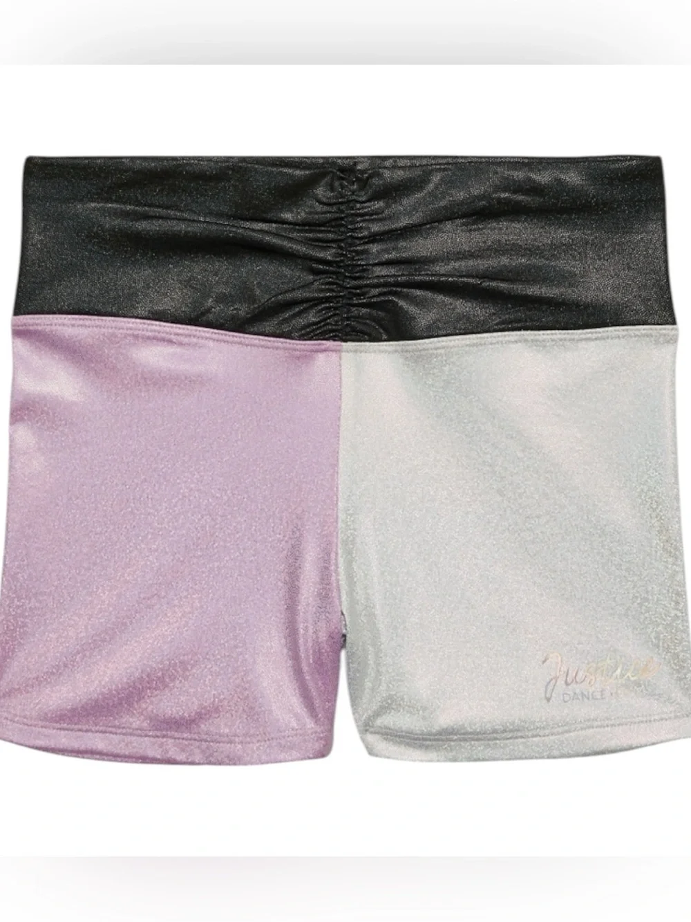 Justice - Cinch shimmering Waistband Dance Shorts - Size: XL